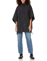 DKNY womens Dkny Sport Women's Jacket Hooded Anorak, Black Spectator Poncho, X-Small US